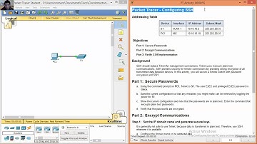 2.2.1.4 Packet Tracer - Configuring SSH