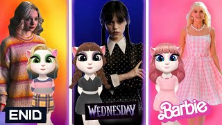 Wednesday VS Barbie VS Enid || My talking Angela 2 || makeover