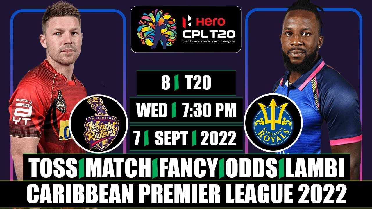 TRINBAGO KNIGHT RIDERS VS BARBADOS ROYALS 8TH MATCH PREDICTION CPL 2022| BR VS SLK MATCH 6 WINNER