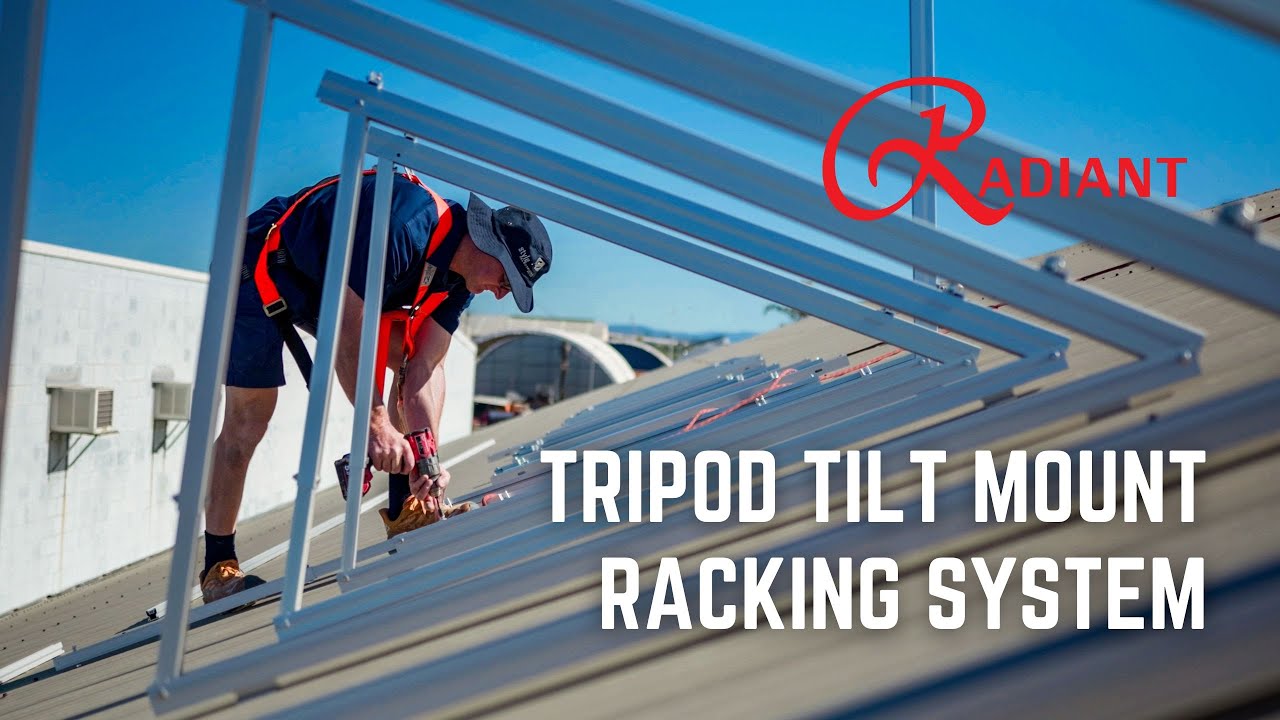 Radiant Solar Tripod Tilt Mount Racking System - On Site Install - YouTube