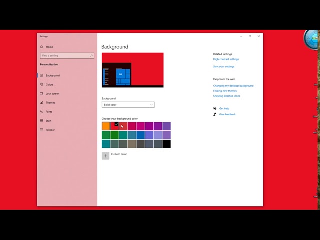 Change Desktop Background Color