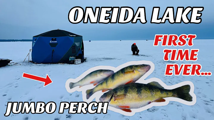 Ice Fishing ONEIDA LAKE for the First Time - First Outing of 2025!!! (JUMBO PERCH)