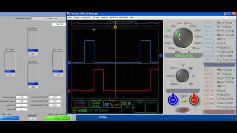 PWM scope of Arduino "AeroQuad" QuadCopter using ServoTimer2 code.