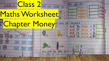 Money chapter for class 2 || Class 2 chapter money | Class 2 Maths Worksheet