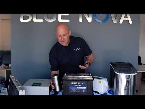 BlueNova introduces their Bluetooth monitored 13V - 1.3kWh Lithium batter - video from BlueNova
