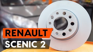 How to change front brake discs / front brake rotors on RENAULT SCENIC 2 (JM) [TUTORIAL AUTODOC]