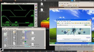 Apple II & XP on Linux Ubuntu 9.10 + Compiz Fusion using Virtualbox & AppleWin (on WINE)!