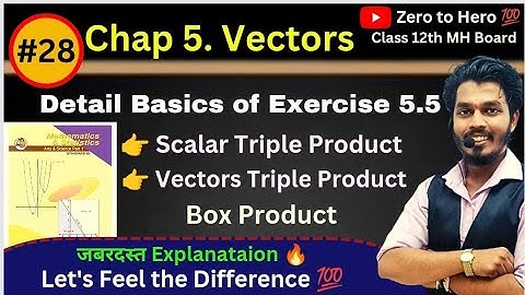 Lec 28.Vectors |Basics of Exercise 5.5| Triple Product|Scalar Triple Product |Vectors Triple Product