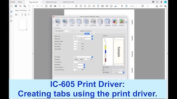 IC-605 print driver tab creation