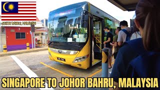 Let's Cross The Border From Singapore To Johor Bahru by Bus! 🇸🇬🚌🇲🇾