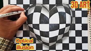 Amazing 3 Dimensional Heart Pattern Drawing | A Mind Boggling Optical illusion | Trick Art on Paper