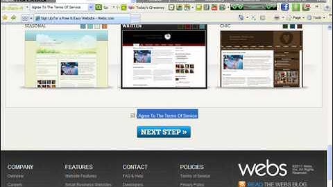 Step by step to make an account using webs.com