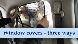 Campervan window covers - three ways