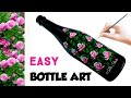 Bottle Art / Simple & Easy One Stroke Painting Technique for Beginners / SHOLA'S ART & INNOVATIONS