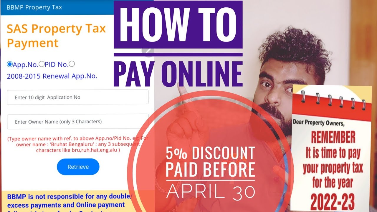 2023 HOW TO PAY BBMP PROPERTY TAX ONLINE BANGALORE 5 REBATE 