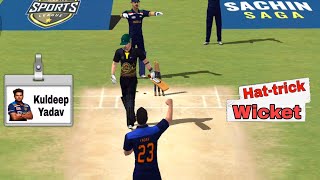 Kuldeep Yadav Hat-trick Wicket | Sachin Saga Cricket Game Bowling Tips And Tricks