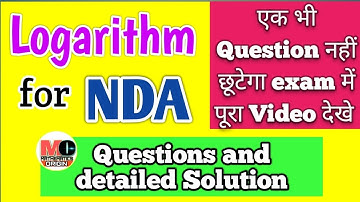 NDA (1) 2020 logarithm important questions | NDA math course | Deepak Roy.