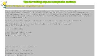 How to : Tips for writing asp.net composite controls