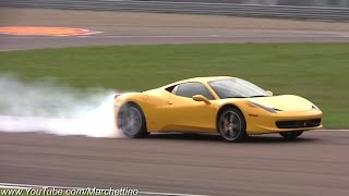 I have filmed a ferrari 458 italia being driven by rather crazy test
driver as he performed series of burnouts, launches and powerslides
around f...