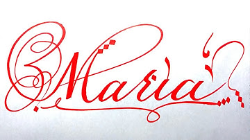 Maria Name Signature Calligraphy Status | How to write with Cut Maker  #calligraphy #cursive
