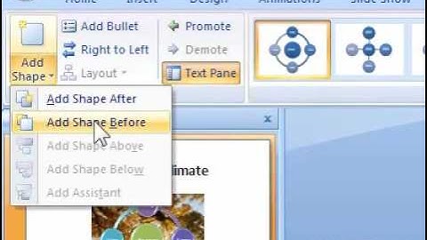 How to add a shape to a SmartArt graphic in a presentation