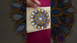 “Mesmerising Mandala Dot Art Pouch | Handmade Beauty with Mirror Work ✨”#artandcraft#hyderabad#art
