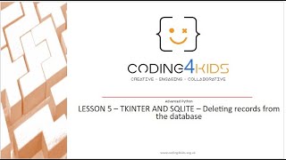 Tkinter and Sqlite - Contact List App - Lesson 5 - Deleting records from Database