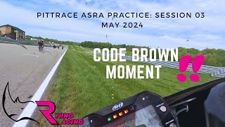 ASRA Pittrace May 2024 | Practice session 03 | Code Brown Moment | Learning the track | 2017 R6