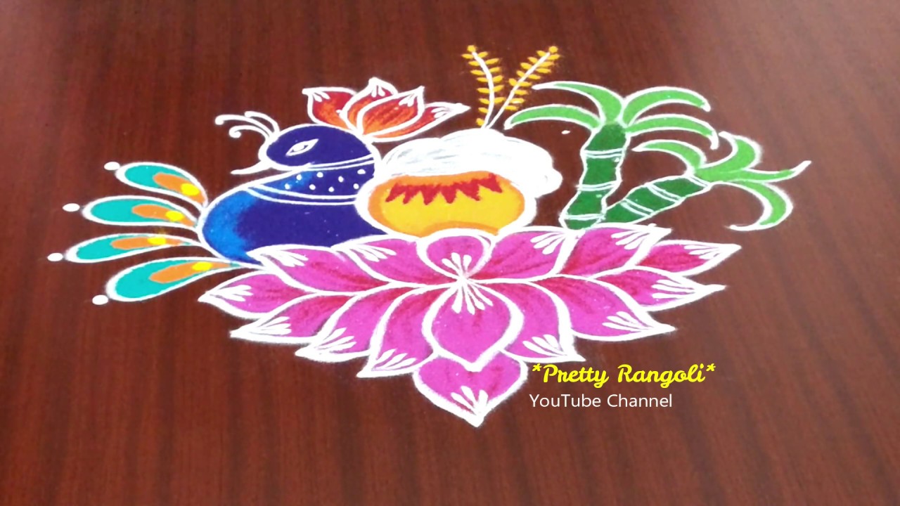 pongal pot rangoli with 7*4 middle dots\bhogi,sankranthi kudala muggulu\pot kolam #563