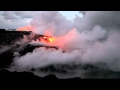 Lava flowing into ocean