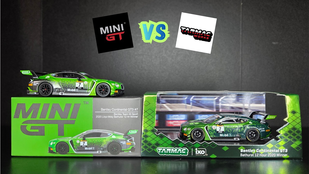 Mini GT vs Tarmac Works - Bentley Continental GT3 - 2020 Bathurst