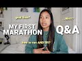 MARATHON Q&amp;A 🏃🏻‍♀️ How To Balance Strength Training + Running? Goal Time? *my FIRST marathon ever*