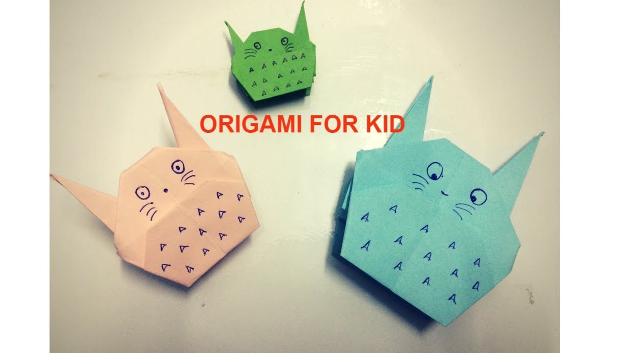 origami for KID- Origami Totoro Tutorial - YouTube