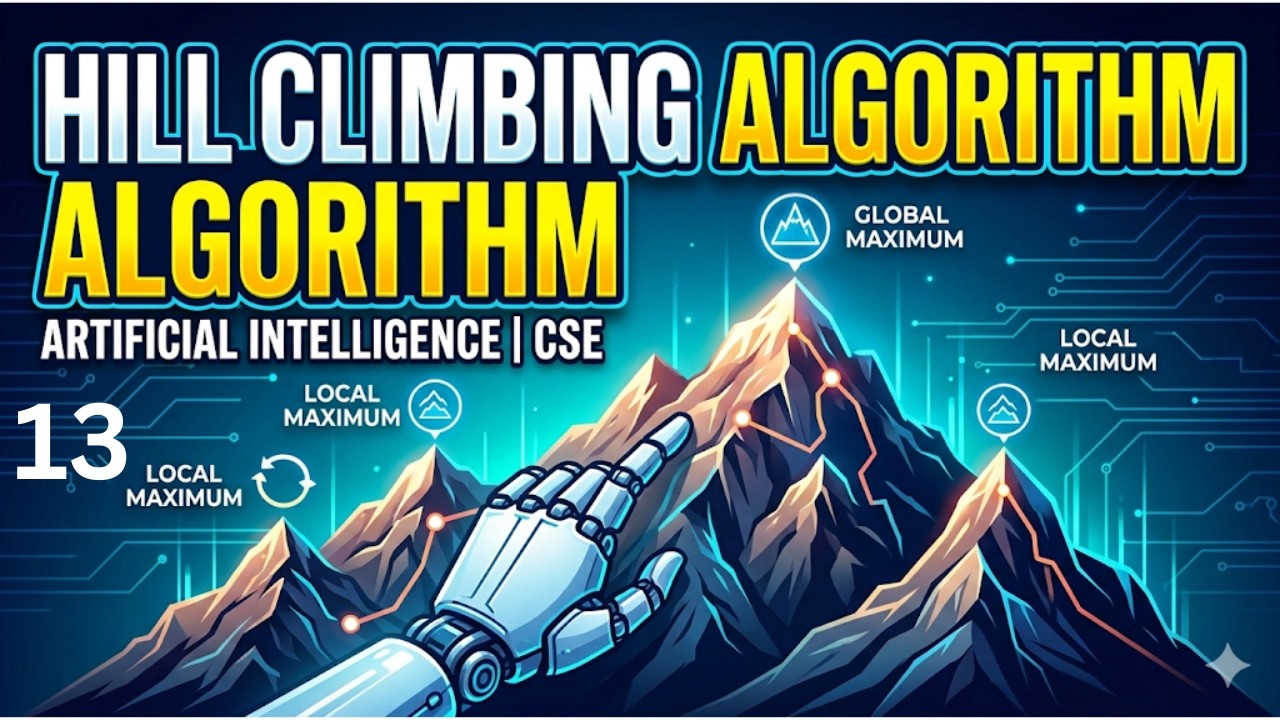 13. Hill Climbing Algorithm | Artificial Intelligence | Computer ...