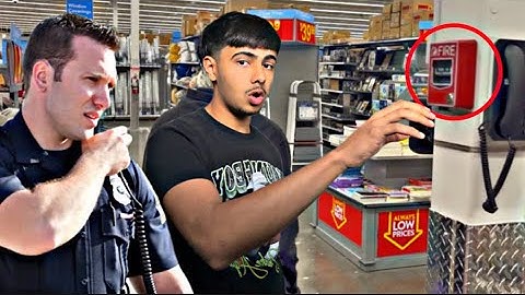 Pulling The Fire Alarm Prank *COPS CALLED*