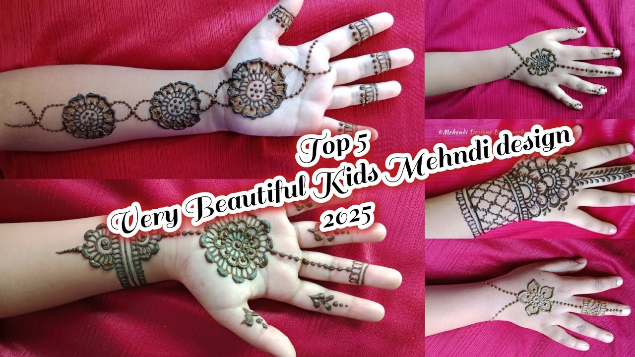 New trendy mehndi design for kids| Eid special mehndi style for kids ...