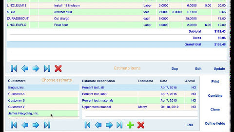 Estimate Master for iPad Estimate Screen