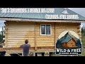 Cleaning after Sanding: before Staining a Remote Off Grid Log Cabin in Alaska