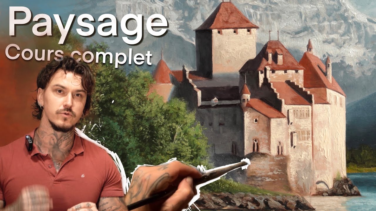 Comment peindre un paysage. COURS COMPLET / château de chillon.