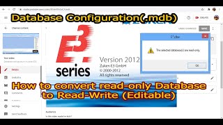 Database configuration in Zuken E3S || convert read-only database to read and write