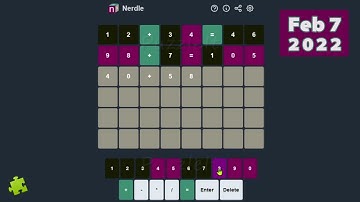 Nerdle 017 February 7, 2022 | 02/07/2022 | Daily Numbers Game