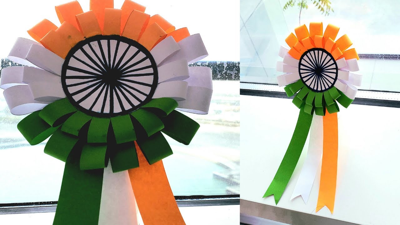 How To Make Tiranga Badge With Paper | Indian Flag Paper Badge | Independence Day | Paper Badge DIY