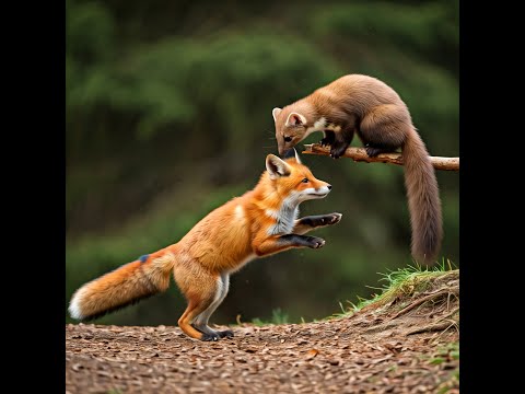 Red Fox vs  Pine Marten  Nature's Duel VEED