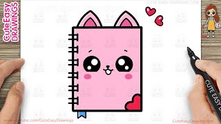 How To Draw A Cute Kitty Notebook Simple Easy For Kids