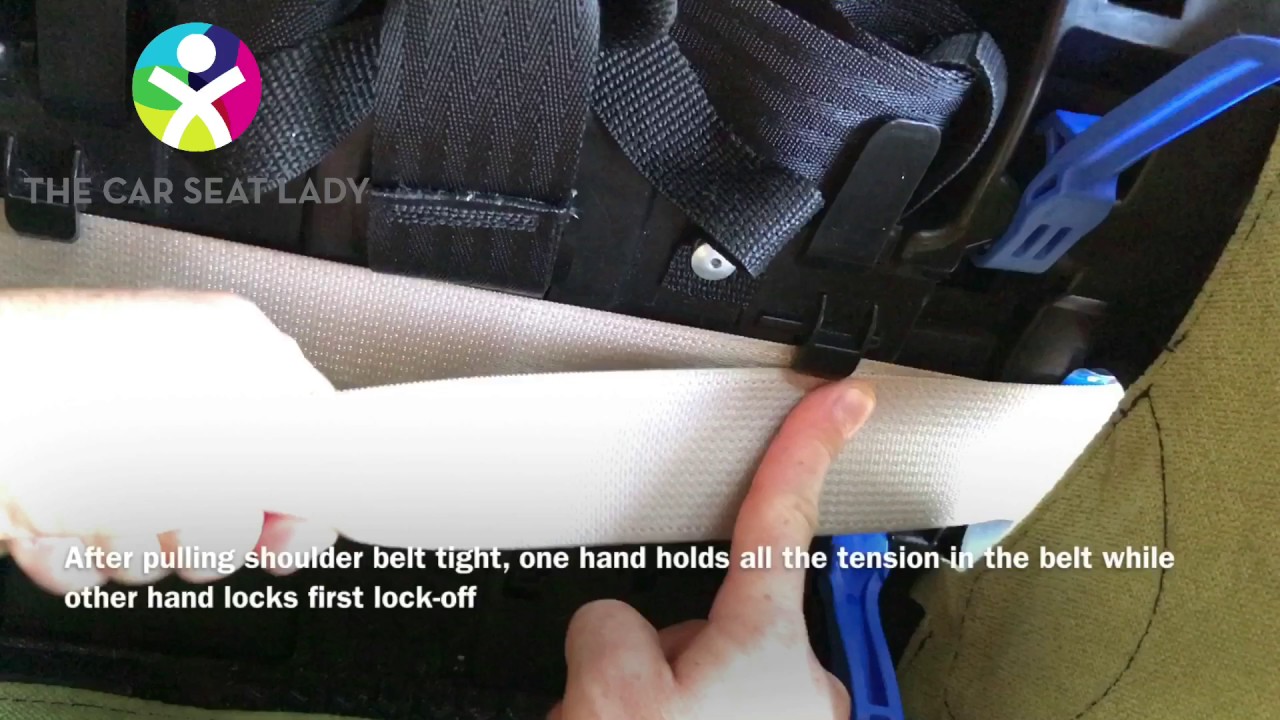 Tricks on closing Clek's rear facing seat belt lock-offs - YouTube