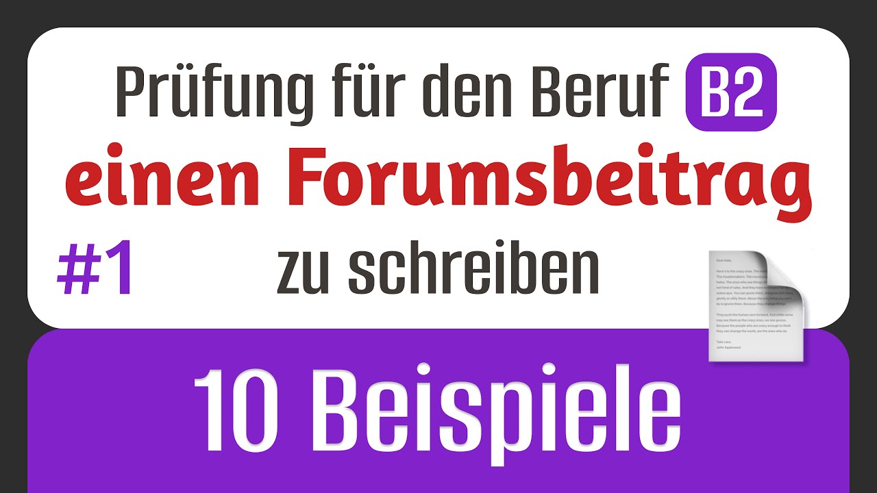 Forumsbeitrag B2 Beruf: 10 Beispiele zur Prüfung DTB Beruf - B2