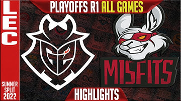 G2 vs MSF Highlights ALL GAMES | Playoffs Round 1 LEC Summer Split 2022 G2 Esports vs Misfits Gaming