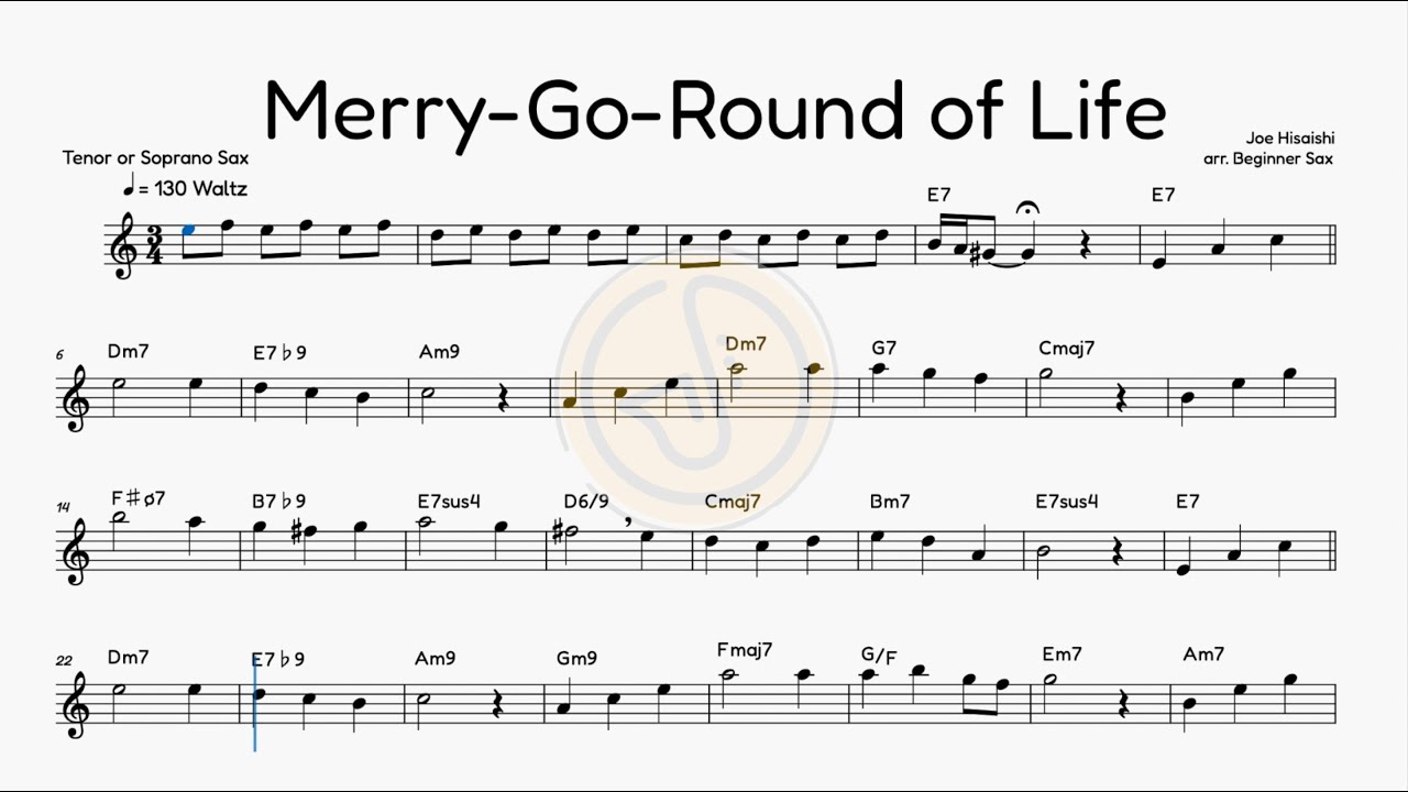 Merry-Go-Round of Life - Tenor Sax Sheet Music