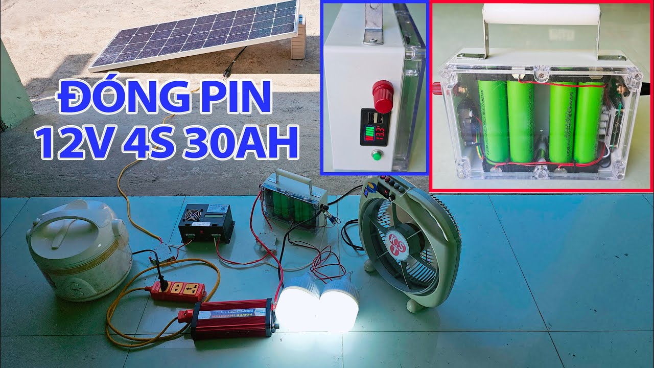 Đóng Pin 4S 12v 30A cho lưu trữ điện mặt trời mini, Pin 14,6v rv ...