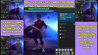 How to easily beat Nightcrawler and ANY EVADER defender! 3 separate 3* fights against 6* R3 NC!